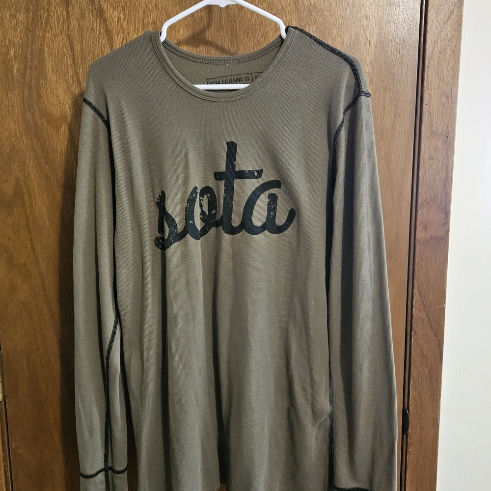 Sota Clothing Co. Olive Long Sleeve Shirt with Black SOTA Lettering